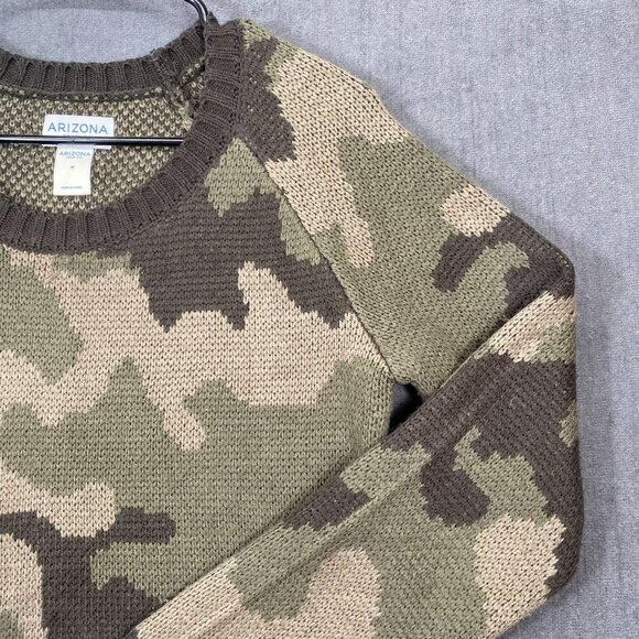Arizona Jean Co. Camo Print Knit Crewneck Sweater Medium Womens Pullover - Picture 9 of 11